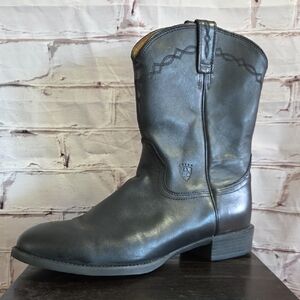 Men's Black Leather Western Boots